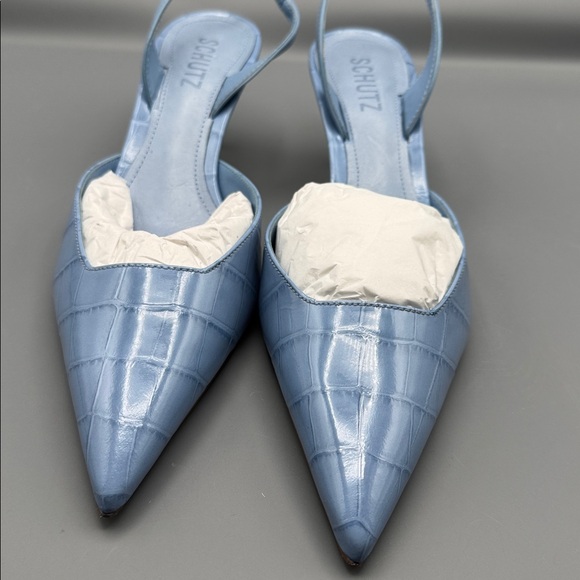 Schutz PAOLA MID STILETTO BLUE PUMPs - Picture 2 of 5